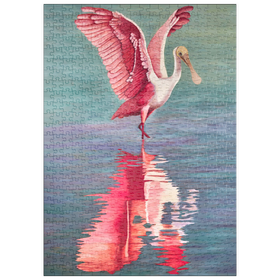 Darstellung des Puzzle Motivs Rosalöffler mit reflektierendem Wasser - Puzzleteile: 500