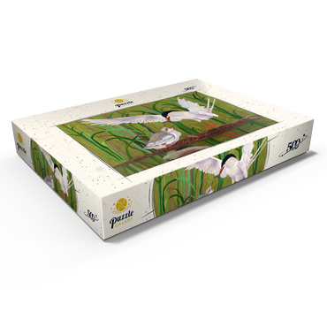 Forster's Tern Feeding Chick in Wetlands 500 Puzzle Schachtel Ansicht1