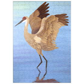 Darstellung des Puzzle Motivs Sandhügelkranich mit ausgestreckten Flügeln - Puzzleteile: 200