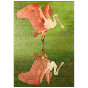 Darstellung des Puzzle Motivs Rosalöffler mit Spiegelreflexion - Puzzleteile: 500