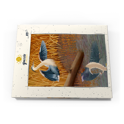 Great Blue Heron in Marshland Reflection 100 Puzzle Schachtel Ansicht3