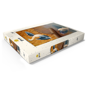 Alternative Darstellung des Puzzle-Motivs Blaureiher im Sumpfgebiet Spiegelung – Puzzleteile: 200