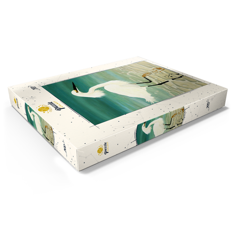 Snowy Egret Walking in Shallow Waters 200 Puzzle Schachtel Ansicht1