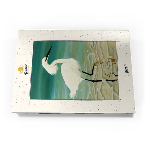 Snowy Egret Walking in Shallow Waters 500 Puzzle Schachtel Ansicht3