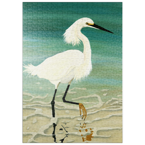 puzzleplate Snowy Egret Walking in Shallow Waters 500 Puzzle