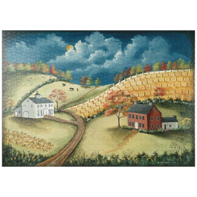 Darstellung des Puzzle-Motivs Rustikaler Bauernhof im Folk-Art-Stil – Puzzleteile: 1000