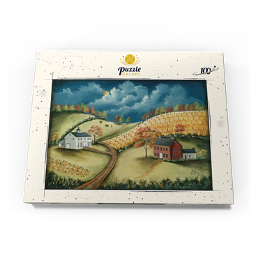 Rustic Countryside Farm in Folk Art Style 100 Puzzle Schachtel Ansicht3
