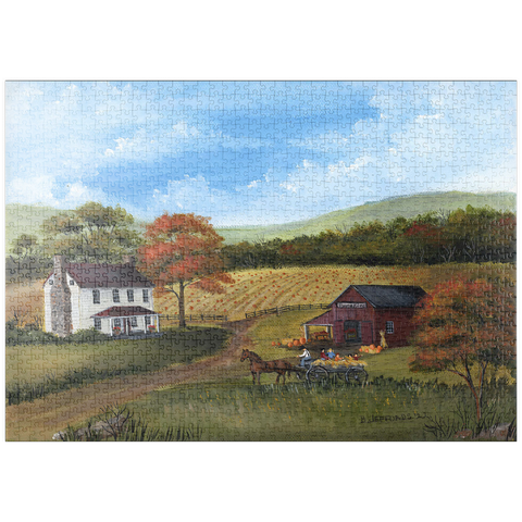 puzzleplate Autumn Farmhouse with Pumpkin Patch 1000 Puzzle