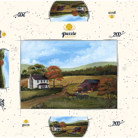 Autumn Farmhouse with Pumpkin Patch 200 Puzzle Schachtel 3D Modell
