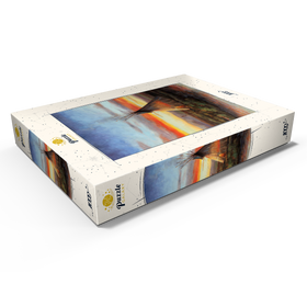 Darstellung des Puzzle Motivs Einsames Teepee bei Sonnenuntergang am Fluss - Puzzleteile: 1000