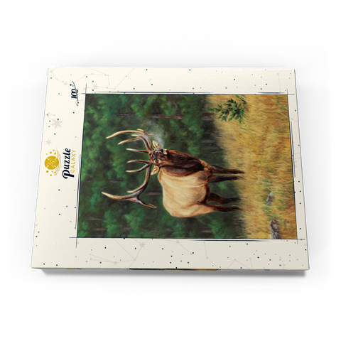 Majestic Bull Elk in Forest Clearing 100 Puzzle Schachtel Ansicht3