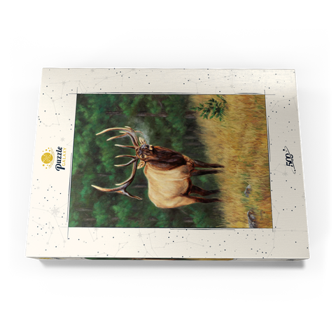 Majestic Bull Elk in Forest Clearing 500 Puzzle Schachtel Ansicht3