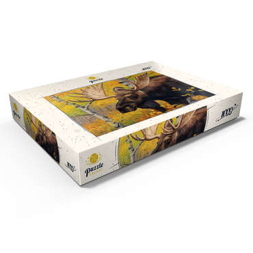 Darstellung des Puzzle Motivs Majestic Bull Moose in Autumn Forest 1000 Puzzle Schachtel Ansicht1