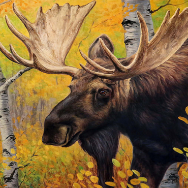 Darstellung des Puzzle Motivs Majestic Bull Moose in Autumn Forest 500 Puzzle 3D Modell