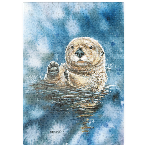 puzzleplate Charming Sea Otter in Watercolor Art 500 Puzzle