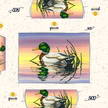 Darstellung des Puzzle Motivs Mallard Duck at Sunset Reflection 500 Puzzle Schachtel 3D Modell