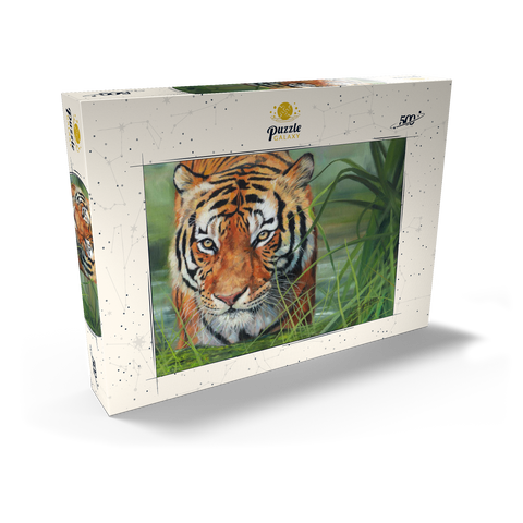 Tiger Stalking Through Lush Wetlands 500 Puzzle Schachtel Ansicht2