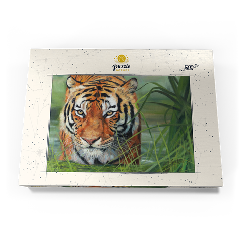 Tiger Stalking Through Lush Wetlands 500 Puzzle Schachtel Ansicht3