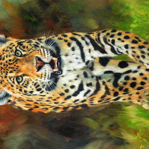 Leopard Stepping Through Lush Grass 1000 Puzzle 3D Modell