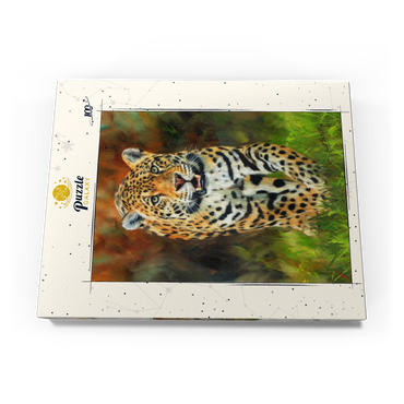 Leopard Stepping Through Lush Grass 100 Puzzle Schachtel Ansicht3