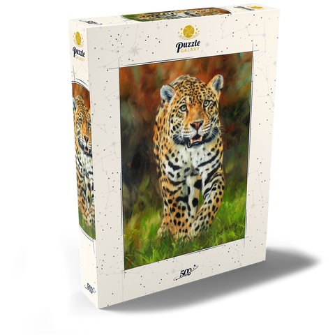 Leopard Stepping Through Lush Grass 500 Puzzle Schachtel Ansicht2