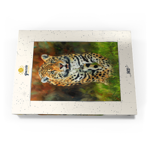 Leopard Stepping Through Lush Grass 500 Puzzle Schachtel Ansicht3