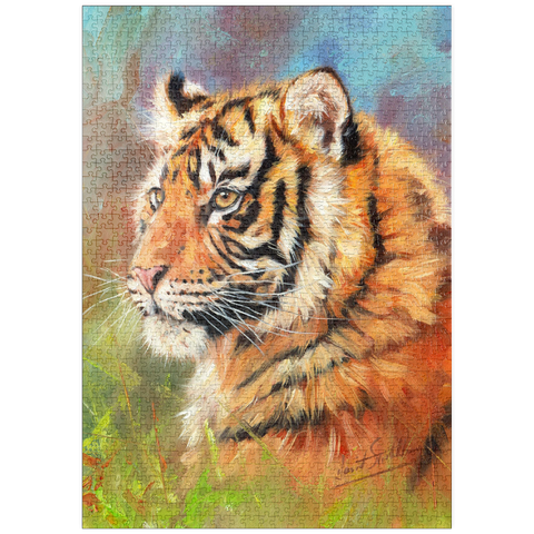 puzzleplate Portrait of a Tiger in Vibrant Colors 1000 Puzzle