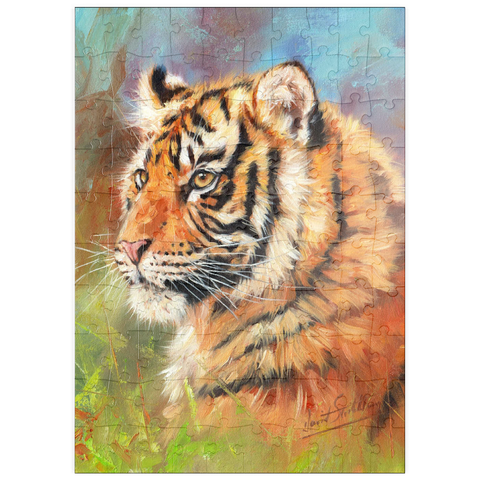puzzleplate Portrait of a Tiger in Vibrant Colors 100 Puzzle