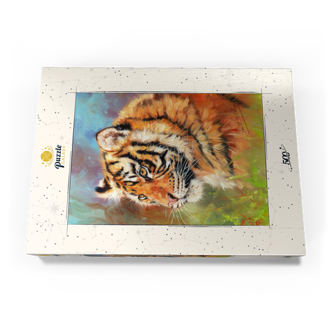 Portrait of a Tiger in Vibrant Colors 500 Puzzle Schachtel Ansicht3