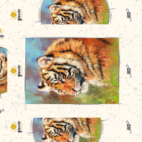 Portrait of a Tiger in Vibrant Colors 500 Puzzle Schachtel 3D Modell
