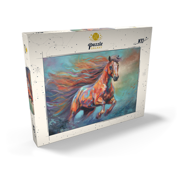 Darstellung des Puzzle Motivs Vibrant Running Horse in Abstract Art 100 Puzzle Schachtel Ansicht2
