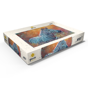 Alternative Darstellung des Puzzle-Motivs Lebendiges Zebra-Portrait in abstrakter Kunst – Puzzleteile: 1000