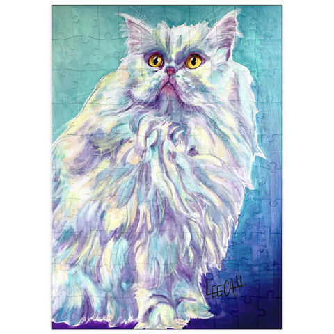 puzzleplate Colorful Persian Cat with Golden Eyes 100 Puzzle
