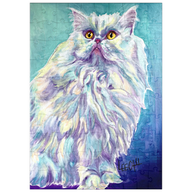 Darstellung des Puzzle Motivs Bunte Perserkatze mit goldenen Augen - Puzzleteile: 100