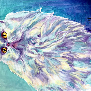 Colorful Persian Cat with Golden Eyes 100 Puzzle 3D Modell