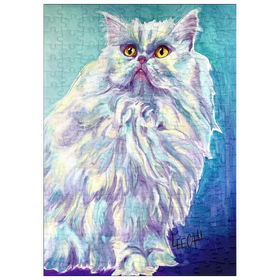 Darstellung des Puzzle-Motivs Bunte Perserkatze mit goldenen Augen – Puzzleteile: 200