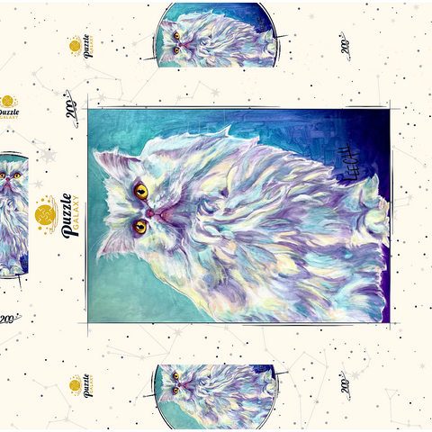 Colorful Persian Cat with Golden Eyes 200 Puzzle Schachtel 3D Modell