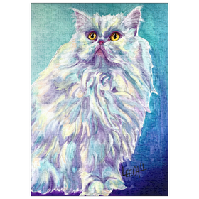 Darstellung des Puzzle-Motivs Bunte Perserkatze mit goldenen Augen – Puzzleteile: 500
