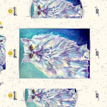 Colorful Persian Cat with Golden Eyes 500 Puzzle Schachtel 3D Modell