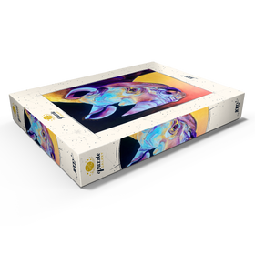 Darstellung des Puzzle Motivs Lebendiges Nashorn-Porträt in abstrakter Kunst - Puzzleteile: 1000