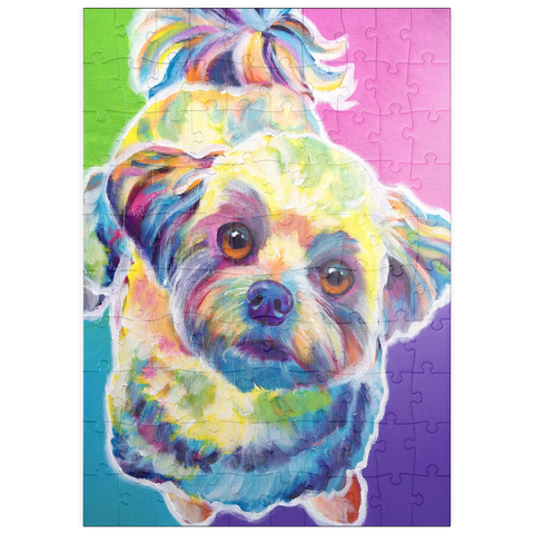 puzzleplate Colorful Shih Tzu with Playful Expression 100 Puzzle