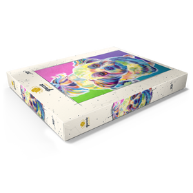 Alternative Darstellung des Puzzle-Motivs Bunter Shih Tzu mit verspieltem Gesichtsausdruck – Puzzleteile: 200