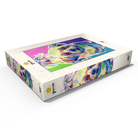 Darstellung des Puzzle Motivs Bunter Shih Tzu mit verspieltem Gesichtsausdruck - Puzzleteile: 500