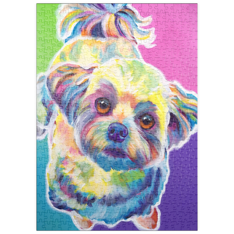 puzzleplate Colorful Shih Tzu with Playful Expression 500 Puzzle