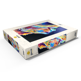 Alternative Darstellung des Puzzle-Motivs Lebendiges abstraktes Löwenporträt in kräftigen Farben – Puzzleteile: 1000