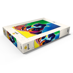 Darstellung des Puzzle Motivs Bunte Boxer Hund Porträt in Bold Pop Art Stil - Puzzleteile: 500