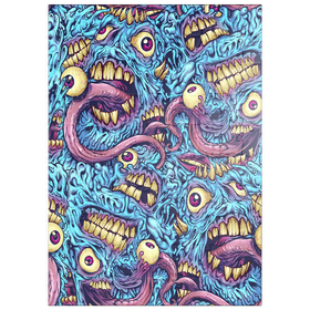 Darstellung des Puzzle Motivs Surreale Monstergesichter mit Tentakeln - Puzzleteile: 100