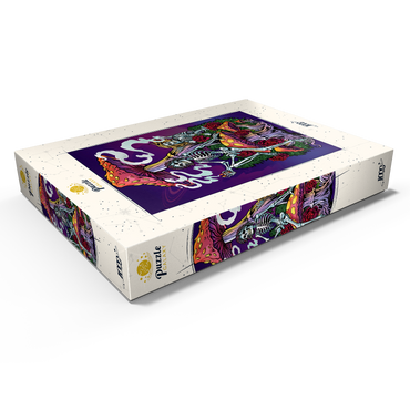 Psychedelic Skeletons with Mushrooms and Roses 1000 Puzzle Schachtel Ansicht1