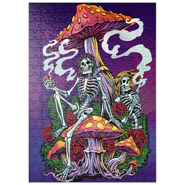 puzzleplate Psychedelic Skeletons with Mushrooms and Roses 200 Puzzle