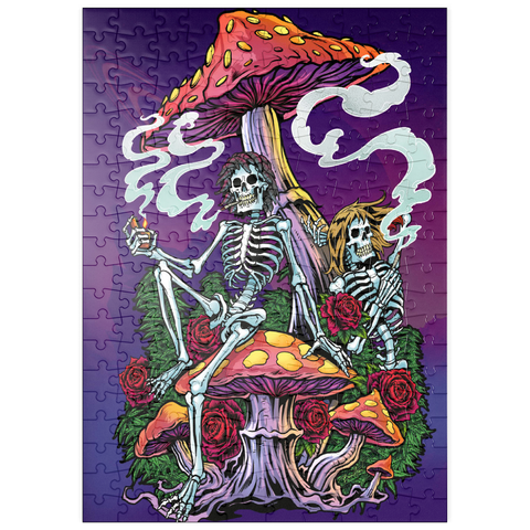puzzleplate Psychedelic Skeletons with Mushrooms and Roses 200 Puzzle